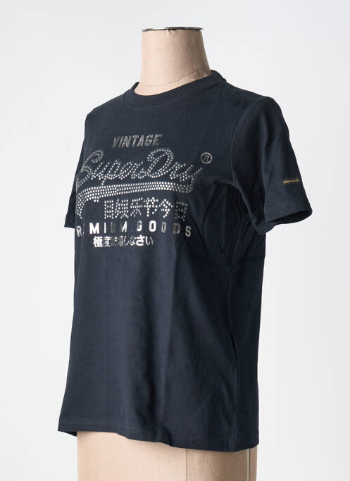 T-shirt noir SUPERDRY pour femme