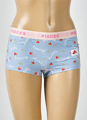Shorty bleu PIECES pour femme