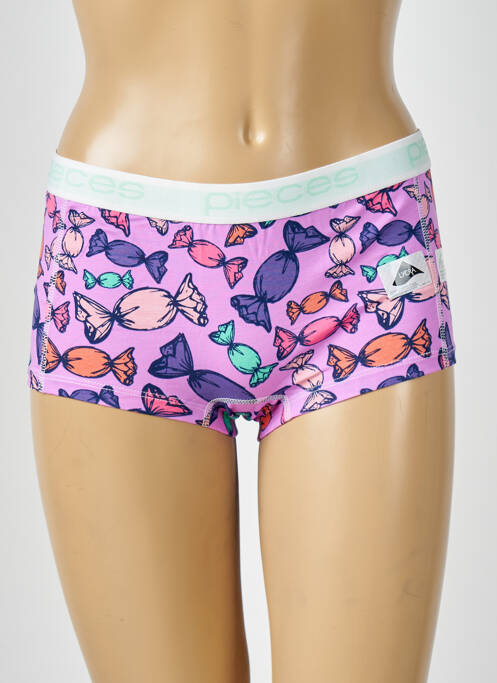 Shorty violet PIECES pour femme