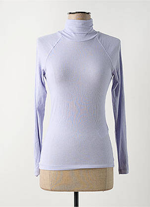 Pull col roulé violet ONLY femme
