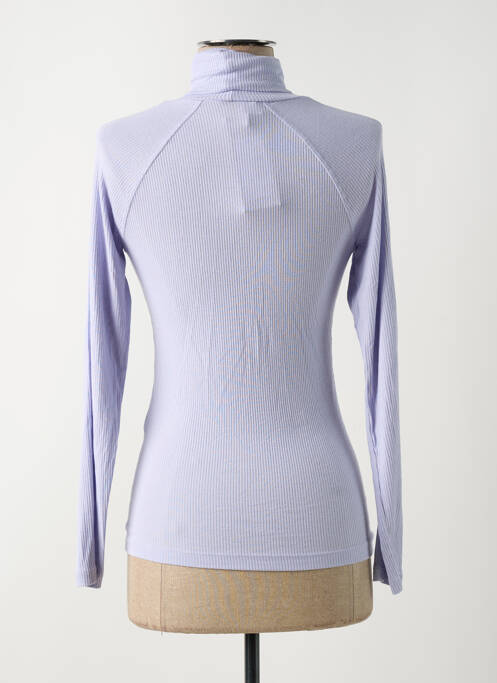 Pull col roulé violet ONLY pour femme