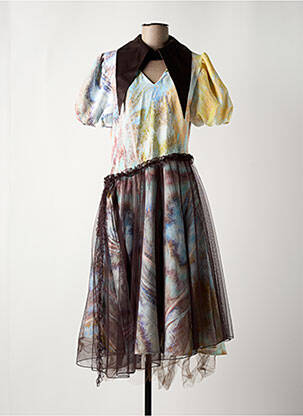Robe mi-longue marron YOUNG DESIGNERS femme