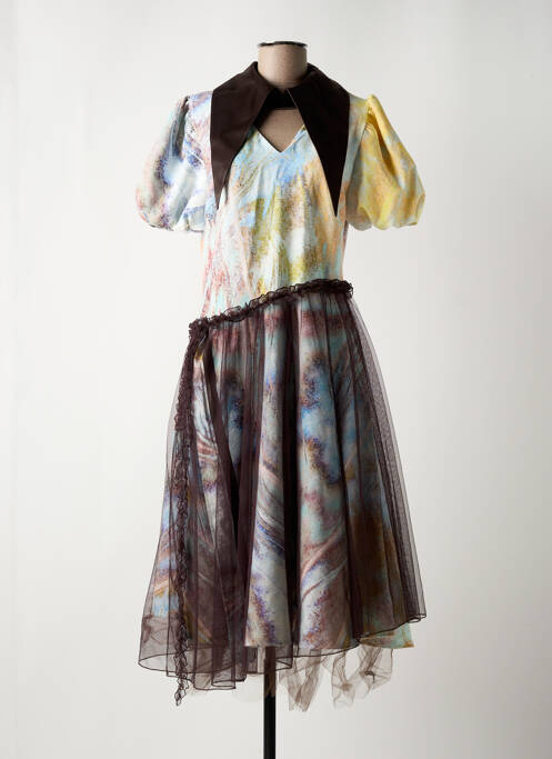 Robe mi-longue marron YOUNG DESIGNERS pour femme