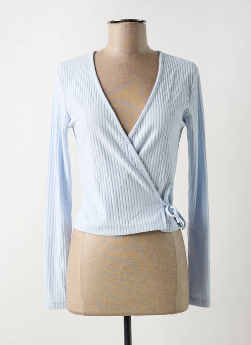 Gilet cache-cœur bleu ONLY pour femme