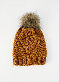 Bonnet marron PIECES femme