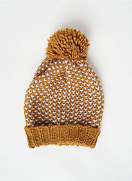 Bonnet marron PIECES femme