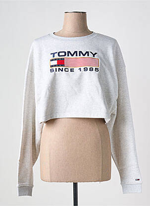 Sweat-shirt col rond gris TOMMY HILFIGER femme