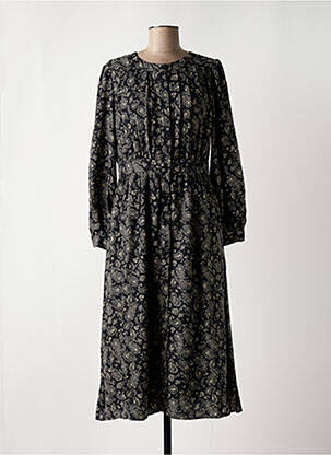Robe mi-longue col rond noir THE KORNER femme