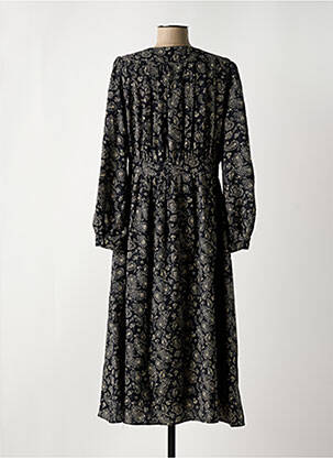 Robe mi-longue col rond noir THE KORNER femme