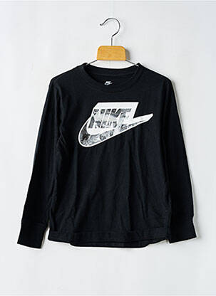 T-shirt col rond noir NIKE garçon
