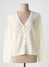 Gilet manches longues col v blanc I.CODE (By IKKS) femme