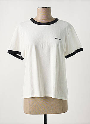 T-shirt col rond blanc WRANGLER femme