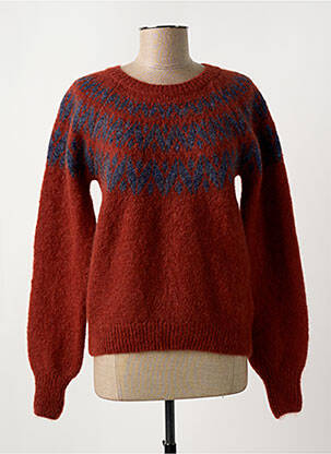 Pull col rond rouge LEON & HARPER femme
