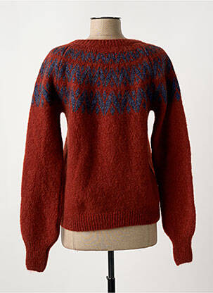 Pull col rond rouge LEON & HARPER femme