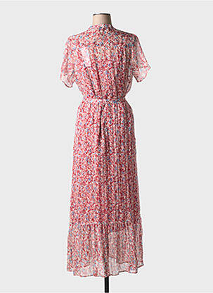 Robe longue col v rose IKKS femme