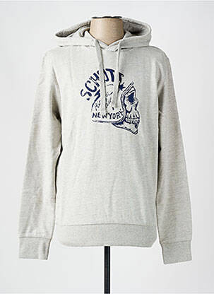 Sweat-shirt à capuche col rond gris SCHOTT homme