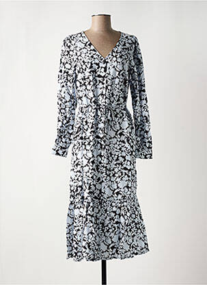 Robe mi-longue col v bleu MSCH COPENHAGEN femme