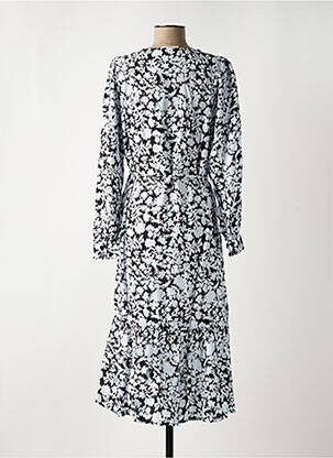 Robe mi-longue col v bleu MSCH COPENHAGEN femme