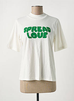 T-shirt col rond blanc THINKING MU femme
