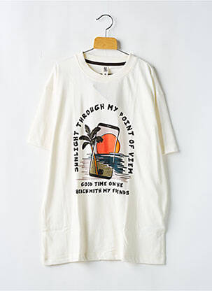 T-shirt col rond blanc TAPE À L'OEIL garçon