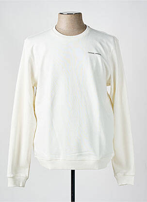 Sweat-shirt col rond blanc CASUAL FRIDAY homme