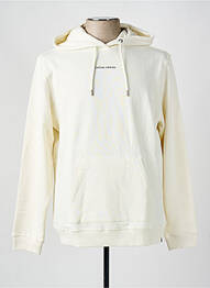 Sweat-shirt à capuche col rond blanc CASUAL FRIDAY homme