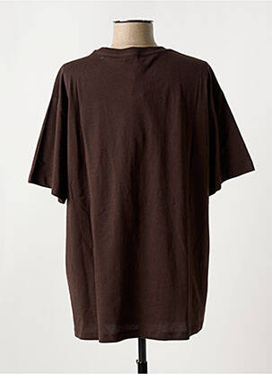 T-shirt col rond marron NA-KD femme