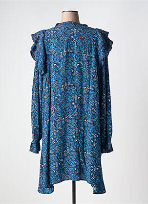 Robe courte col rond bleu ATELIER REVE femme