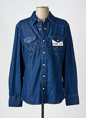Chemise manches longues bleu WRANGLER pour homme