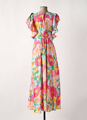 Robe longue col v bleu Y.A.S femme