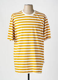 T-shirt col rond jaune SELECTED homme