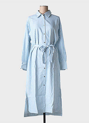Robe mi-longue col rond bleu Y.A.S femme