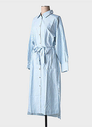 Robe mi-longue col rond bleu Y.A.S femme
