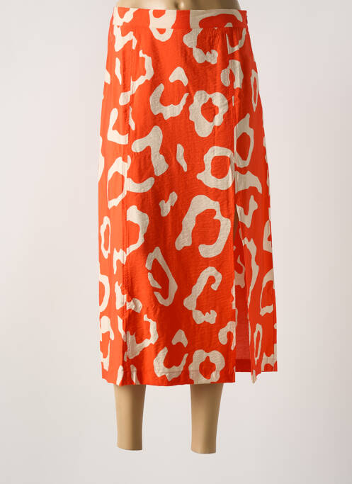 Jupe mi-longue orange OBJECT pour femme