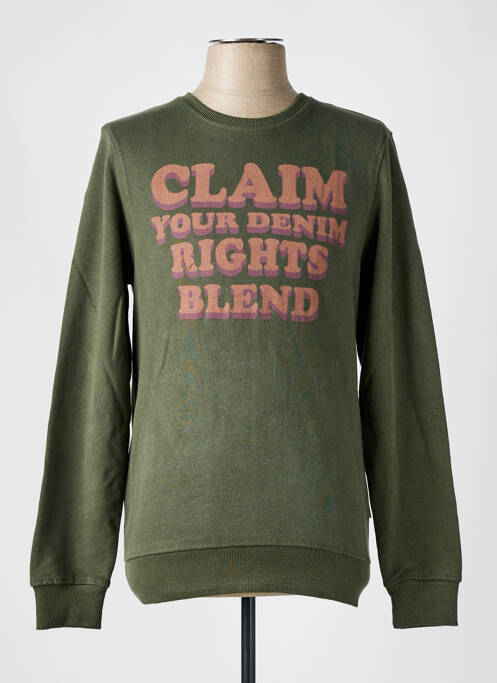 Sweat-shirt vert BLEND pour homme