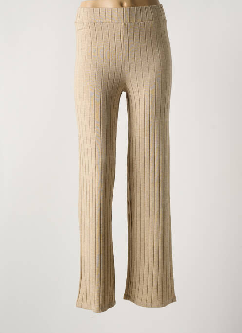 Pantalon droit beige THINKING MU pour femme