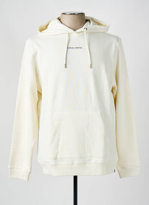 Sweat-shirt à capuche blanc CASUAL FRIDAY pour homme