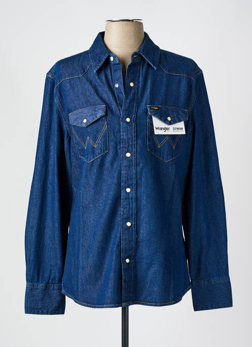Chemise manches longues bleu WRANGLER pour homme