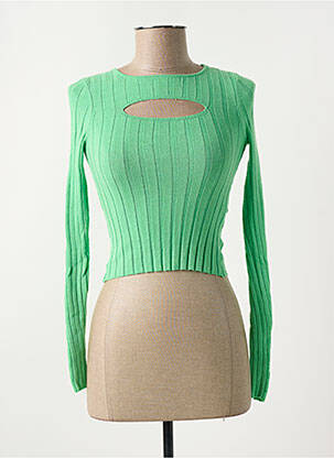 Pull col rond vert NOISY MAY femme