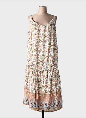 Robe mi-longue col rond orange Y.A.S femme