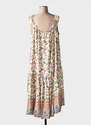 Robe mi-longue col rond orange Y.A.S femme