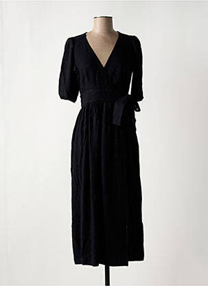 Robe mi-longue col v noir SELECTED femme