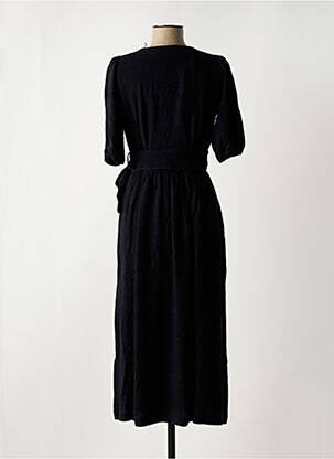 Robe mi-longue col v noir SELECTED femme