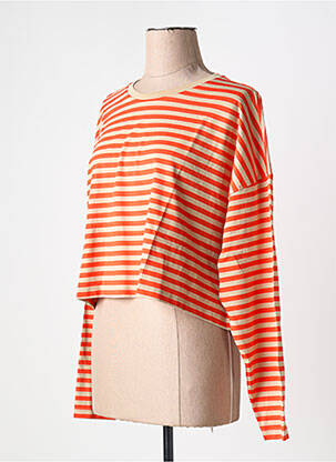 T-shirt col rond orange NOISY MAY femme