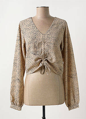 Top col v beige NOISY MAY femme