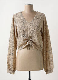Top col v beige NOISY MAY femme