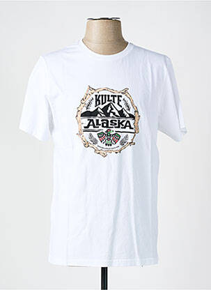 T-shirt col rond blanc KULTE homme