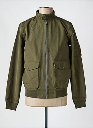 Blouson col col montant vert SCHOTT homme