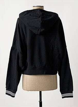 Sweat-shirt à capuche col rond noir ADIDAS femme