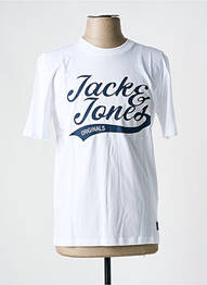 T-shirt col rond blanc JACK & JONES homme
